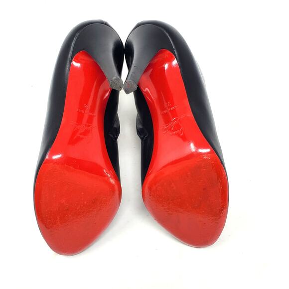 Christian Louboutin Belle 100 Ankle Boots Calf Leather Red-Sole Black Size 39 - Picture 8 of 15